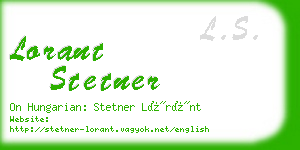 lorant stetner business card